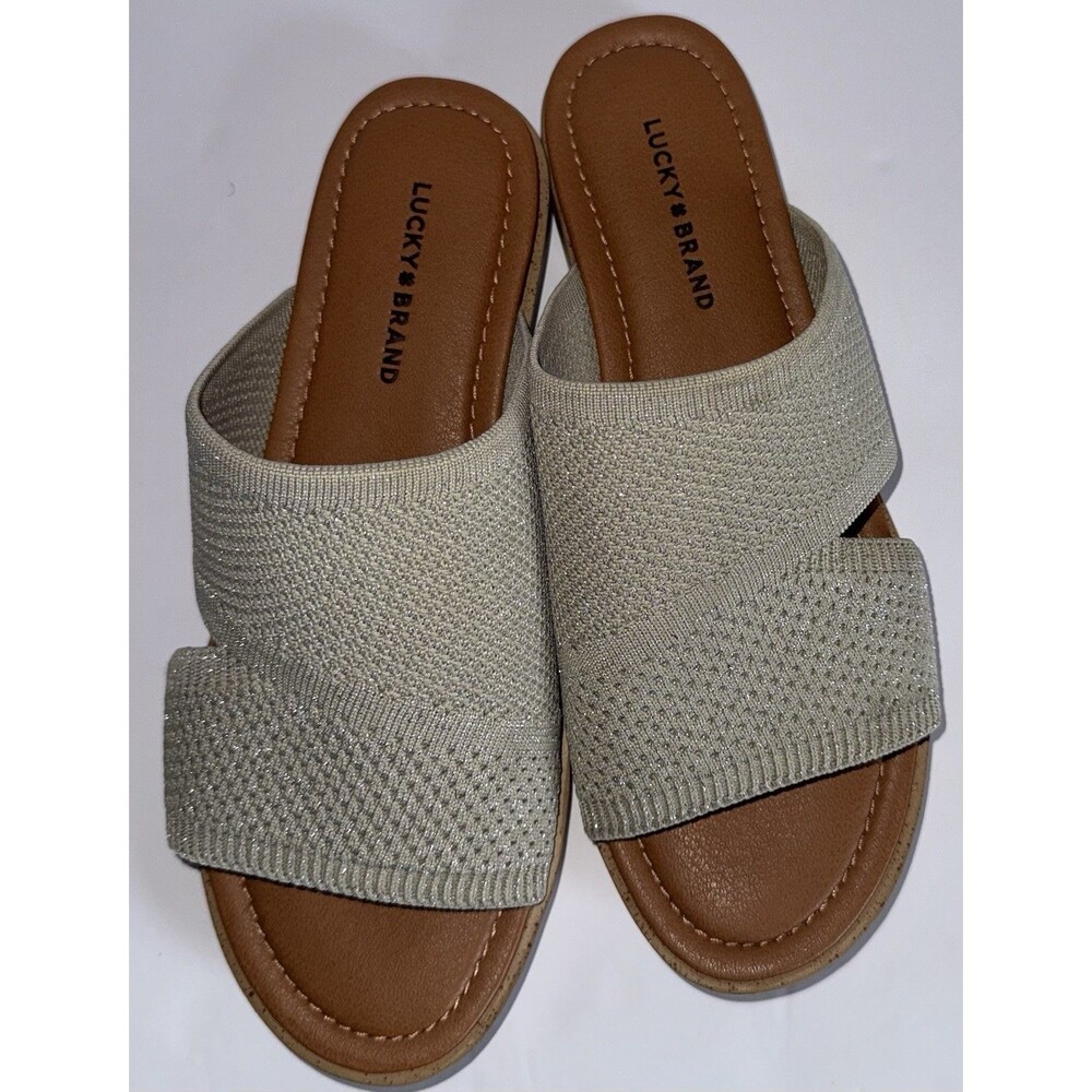 Lucky Brand Nekoda Knit Crisscross Slide Sandals Women size 8.